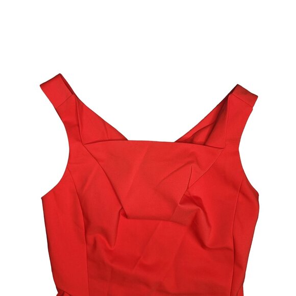 Belle Badgley Mischka NWT Red Sleeveless Sheath Dress Size 10 open cross back - Picture 8 of 10